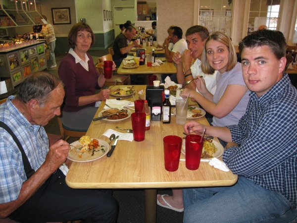 Daniel and family at Golden Corral