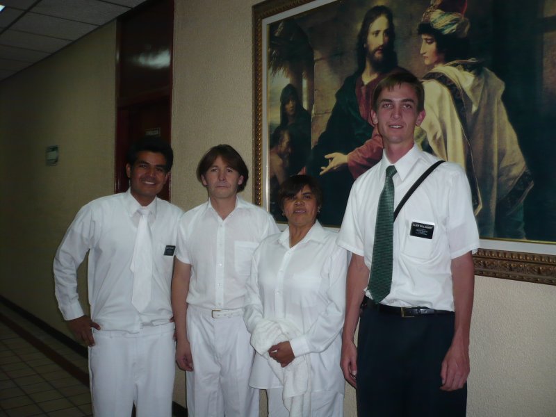 Jake with a family ready for baptism