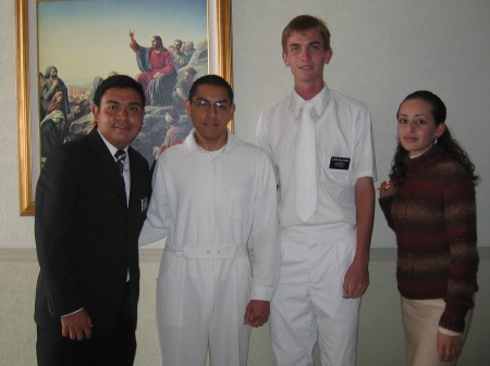 Photo of Elder Willoughby ready to baptize a convert