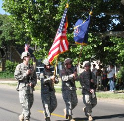 The National Guard carried the flag