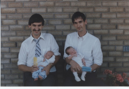 Ray with son David (left) and Rick with son Jacob