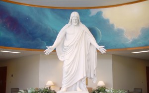 Oakland Temple statue of Jesus Christ