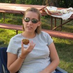 When we made camp Sarah ate a cookie