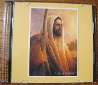 Front cover of Sarah's CD case showing a picture of Christ holding a staff