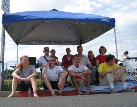 Left to right, back to front are Mark, Connie, Sarah, Susan, Rick, Jill, Shawna, Byron, Daniel, and Paul