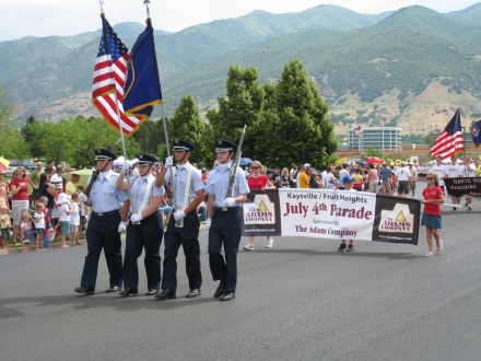 The flags lead the parade