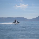 Jet Ski on Bear Lake Rick riding a Jet Ski on Bear Lake