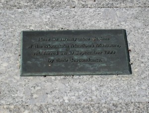 Carleton grave plaque marking the burial vault