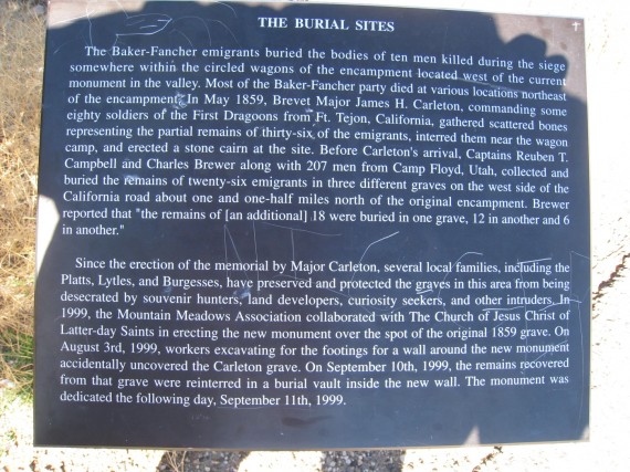 Information about the burial sites.