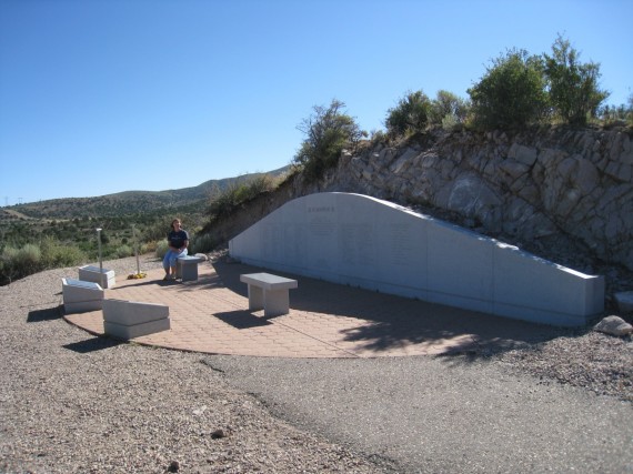 Jill ponders events at the Mountain Meadows Massacre Memorial Site