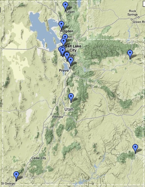 Utah Temples on Google Maps