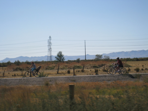 Bicyclers along the Legacy Parkway Trail.