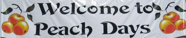 Peach Days banner.