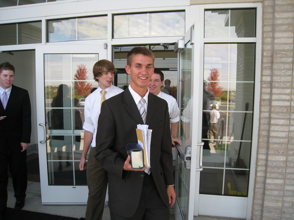 Daniel leaves the chapel after his talk.