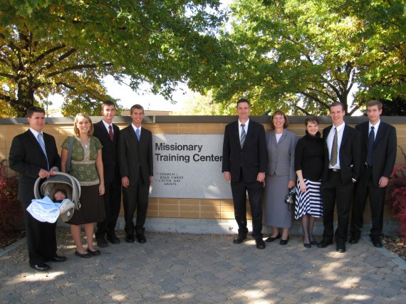 Daniel and the family at the MTC entrance