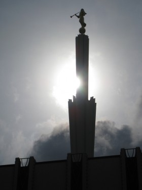 The angel Moroni atop the Ogden Temple
