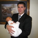 Derek and Bryson in the church foyer after the blessing Derek and Bryson in the church foyer after the blessing