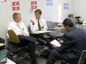 Daniel learning Mongolian (center).