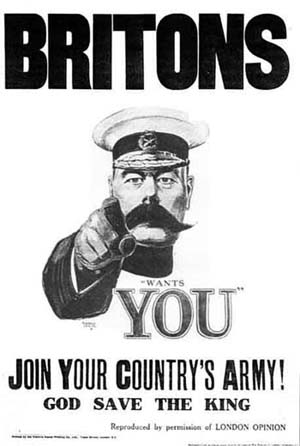 1914 Lord Kitchener Wants You recruitment poster