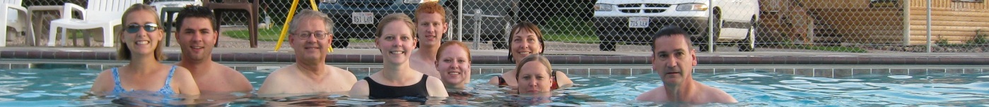 Family swimming in Nephi, Utah