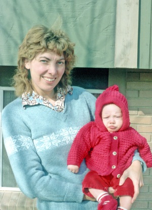 Jill holding Steven 1983