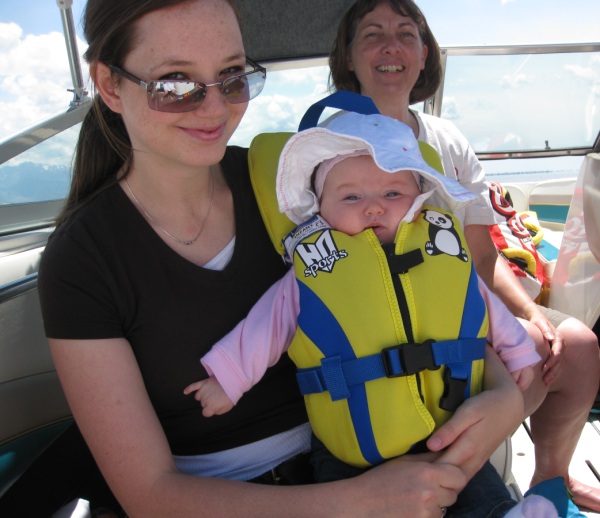 Adelaide, Aurora, and Jill on Willard Bay