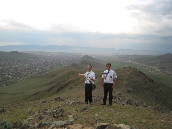 Daniel on a mount overlooking Ulaanbataar.
