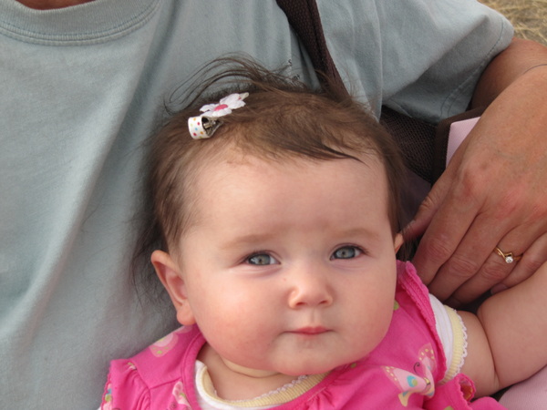 Aurora on grandma's lap at Antelope Island.