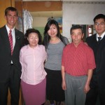 Mongolian member family. Daniel (second right) with missionaries from his zone in Ulaanbaatar.