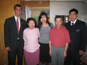 Daniel (second right) with missionaries from his zone in Ulaanbaatar.