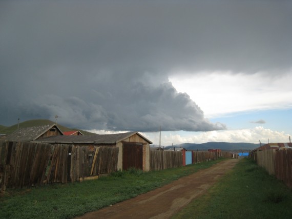 Storm clouds over Ulaanbataar.