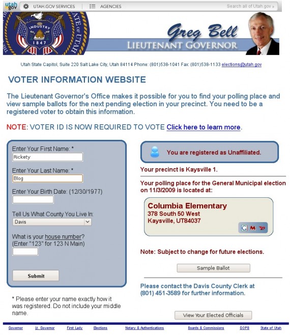 A quick way to find your party affiliation, voting location, and sample ballot.