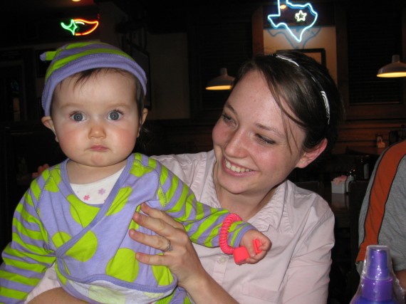 Steven's wife Adelaide and daughter Aurora.