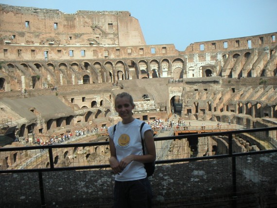 Sarah inside the Colosseum on her European tour.