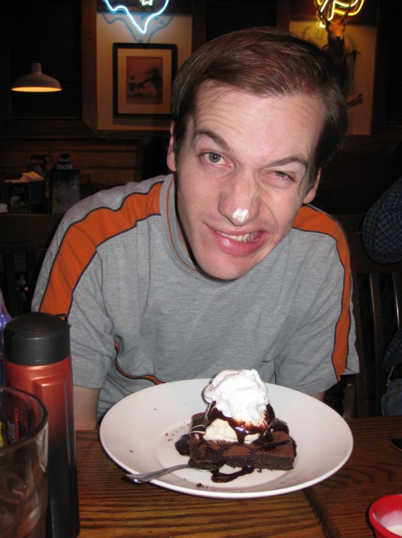 Steven with his Lone Star provided birthday cake.