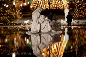 Closeup of manger at Temple Square photowalk