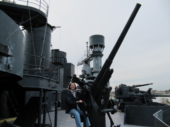 Battleship Texas Jill mans the guns