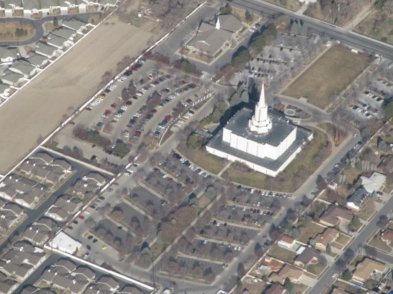 The Jordan River temple from the air