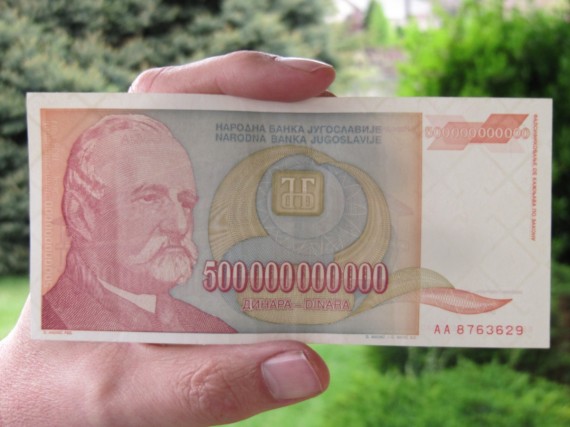 500 billion dinara banknote