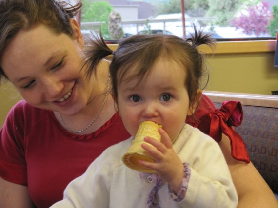 Adelaide and Aurora at Dairy Queen