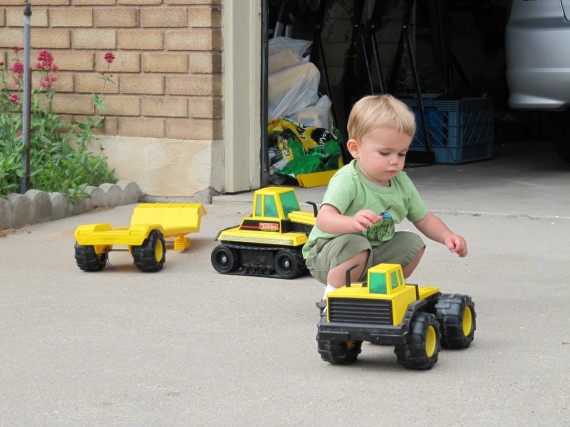 Bryson with toys