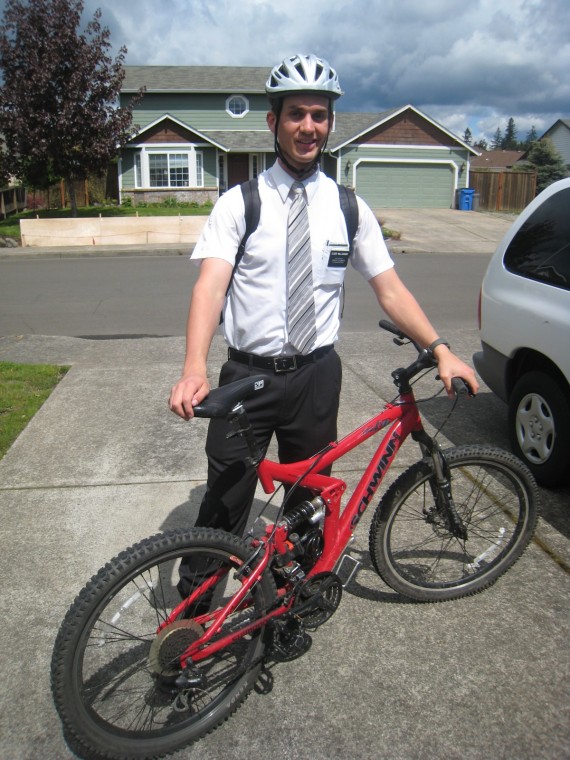 Daniel with bicycle