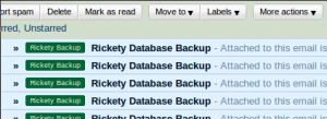 Database backup by email