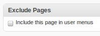 Exclude pages checkbox