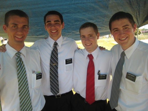 Daniel (left) with Elders Hardy, Hodson, and Draper