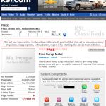 KSL Free Scrap Metal ad KSL Free Scrap Metal ad