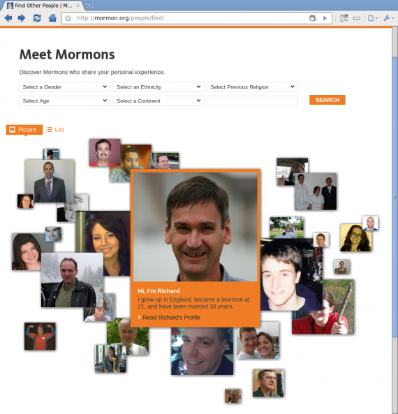 Mormon.org Meet Mormons section