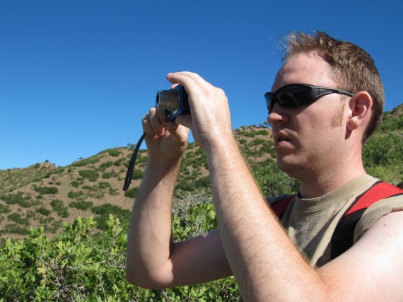 Mark photographing the view