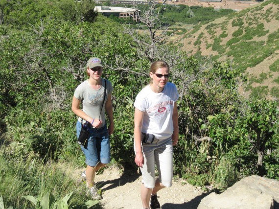 My nieces Shauna and Connie on the trail