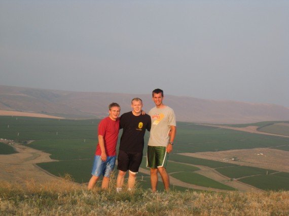 Climbing a mountain (Daniel on right)